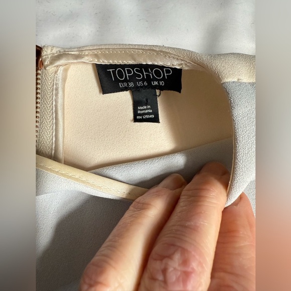 TOPSHOP Blue and Cream color block sleeveless Mini Dress size M - Picture 13 of 13